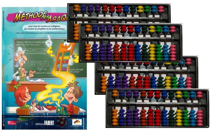 Méthode des Abaques : livre + lot de 4 bouliers didactiques 7c ou 13 c; – Image 2