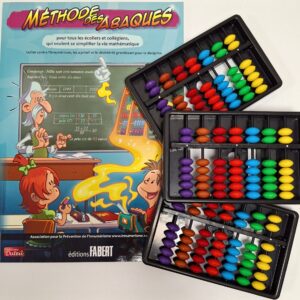 Livre de la Méthode des Abaques® avec 3 bouliers 7 colonnes en plastique.